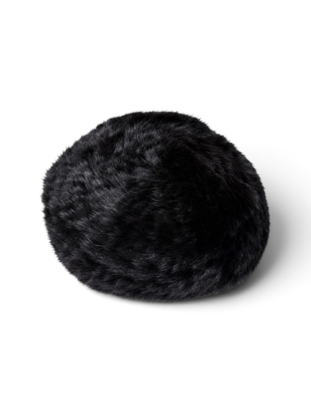 Women’s Genuine Mink Fur Knitted Hat Black Stretchy One Size Luxury Beret